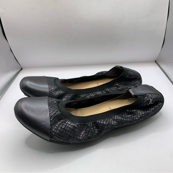 Geox Shoes - Geox Respira Ballet Flats Italian patent grey & black comfort office sz39 US 8.5